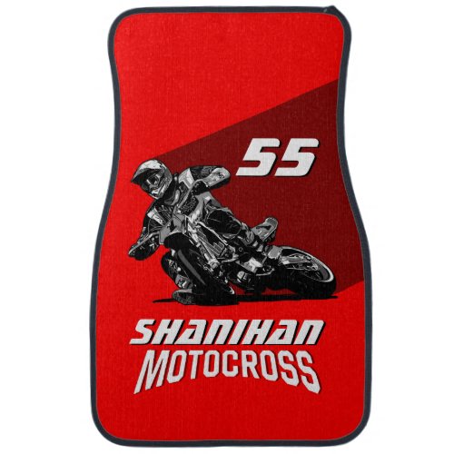 Customize Moto Cross Motorcycle Racer Gift  Car Floor Mat