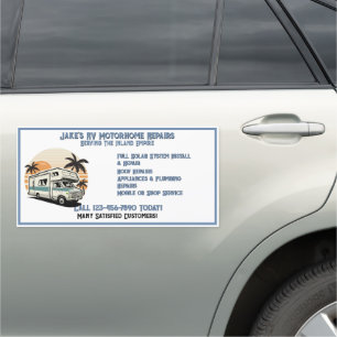 Customize Motor Home RV Repair Shop Business Truck Car Magnet