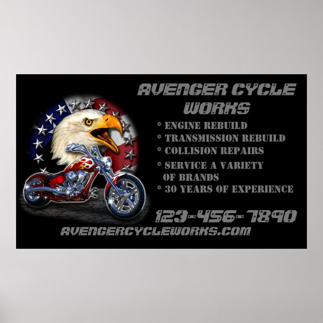 Customize Motorcycle Repair Shop Business  Poster (Front)