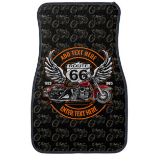Customize Motorcycle Route 66 Road Trip Biker Gift Car Floor Mat