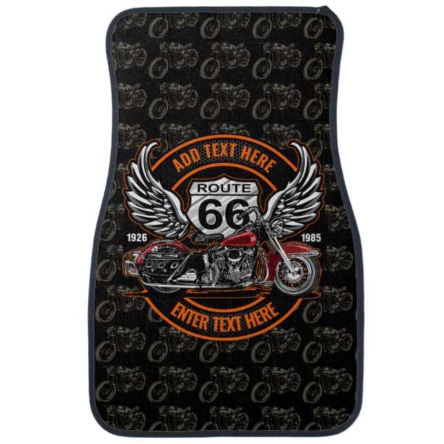 Customize Motorcycle Route 66 Road Trip Biker Gift Car Floor Mat (Front)