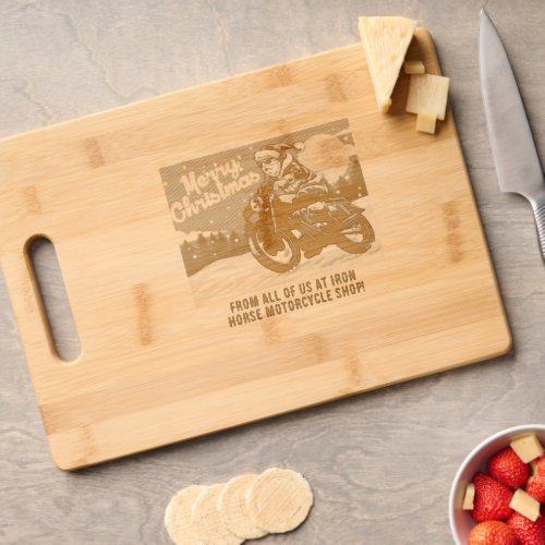 Customize Motorcycle Shop Biker Santa Claus Gift  Cutting Board