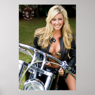 Customize Motorcycle Shop Logo Bikini Babe Poster