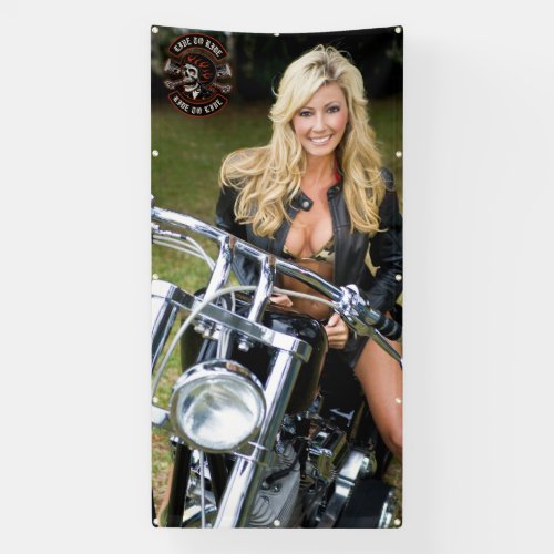 Customize Motorcycle Shop Logo Bikini Babe Vertica Banner