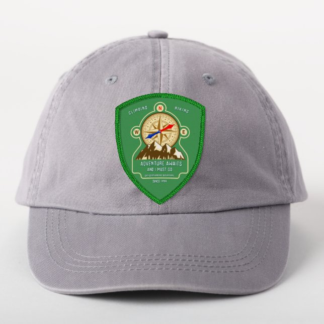 Customize Mountain Compass Climbing HIking Patch (On Headwear)