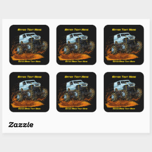 Customize Mud Bogging 4 X 4 Off Road Vehicle Square Sticker