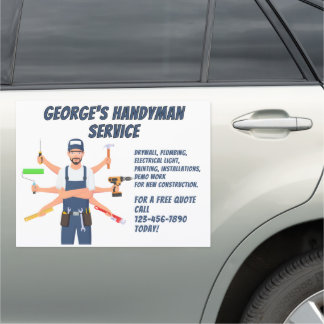 Customize Multi Hands Handyman Service Truck Car Magnet