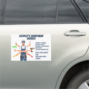 Customize Multi Hands Handyman Service Truck Car Magnet