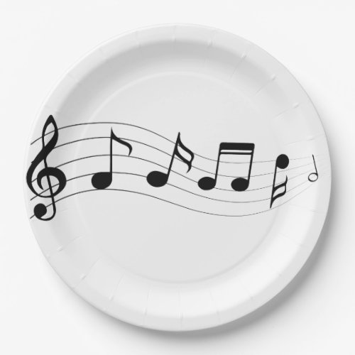 Customize Musical Notes Party Plate