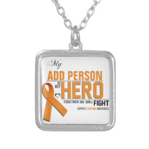 Customize MY HERO: Leukemia Silver Plated Necklace