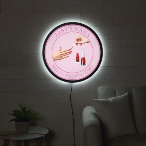 Customize Nail Pedicure Salon Walk Ins Welcome  LED Sign