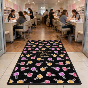 Customize Nail Salon Name Walk-Ins Welcome Rug