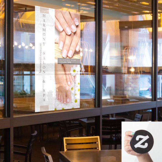 Customize Nail Salon Pedicure Nails Large  Window Cling (Restaurant Window)