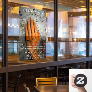 Customize Nail Salon Set of Nails Business 2 Window Cling