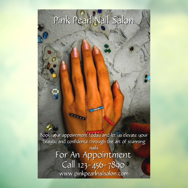 Customize Nail Salon Set of Nails Business 2 Window Cling (Sheet 3)