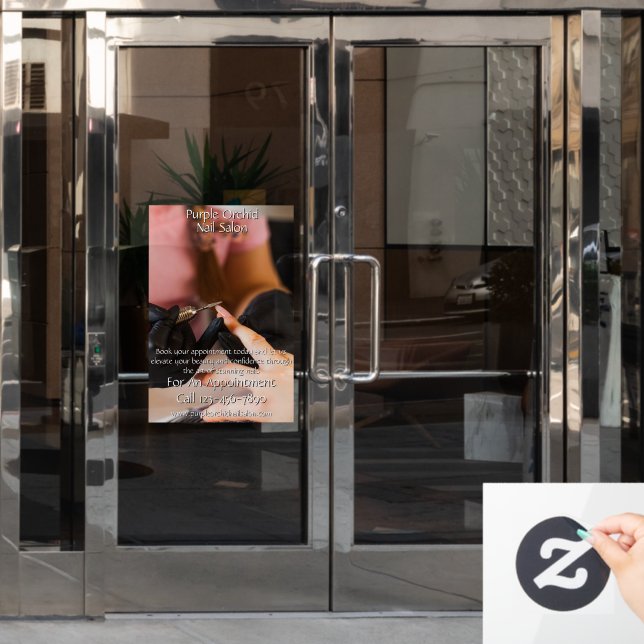 Customize Nail Salon Set of Nails Business Window Cling (Office Door)