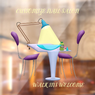 Customize Nail Salon Shop Business Window Cling
