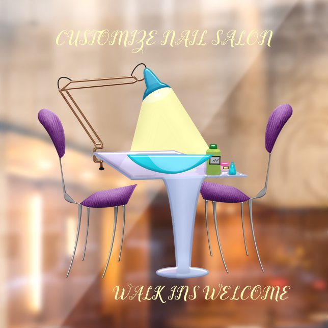 Customize Nail Salon Shop Business Window Cling (Sheet 2)