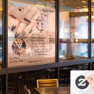 Customize Nail Salon Spa With Prices Window Cling