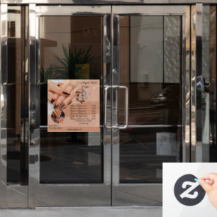 Customize Nail Salon Spa With Prices Window Cling