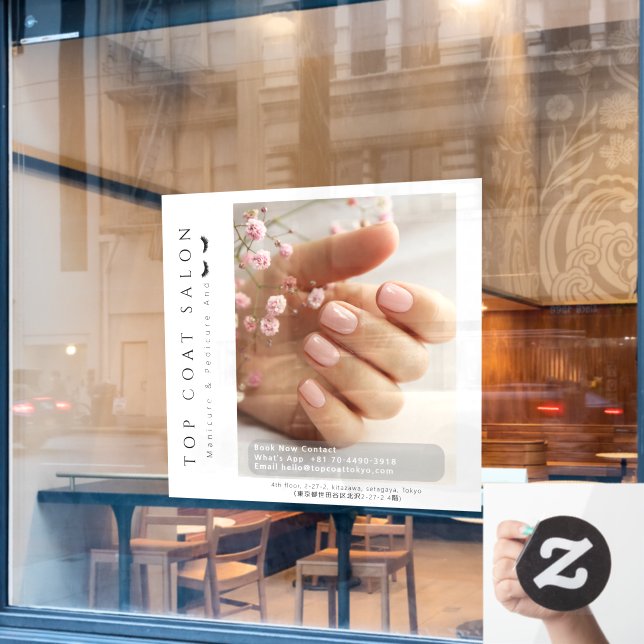 Customize Nails Pedicure And Eyelashes Promotional Window Cling (Cafe Window)