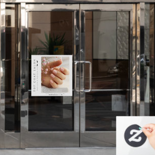 Customize Nails Pedicure And Eyelashes Promotional Window Cling