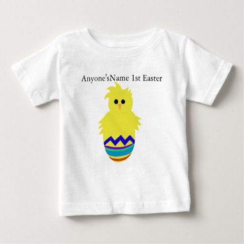 CUSTOMIZE NAME 1st Easter Baby Chick Egg T_shirt