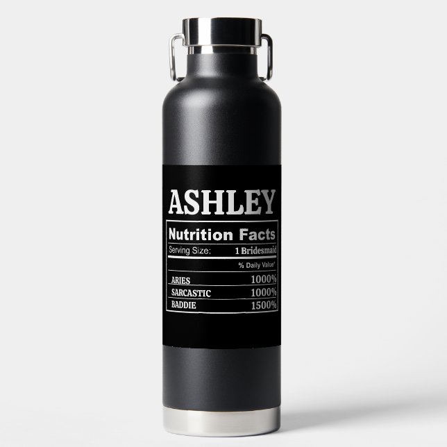 Customize Name Add Bridesmaid Bride Zodiac Sign Water Bottle (Front)
