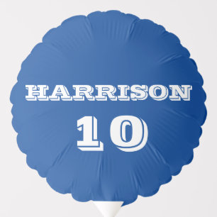 Customize name, age, Birthday blue white Balloon