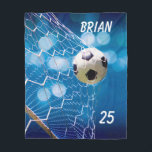 Customize Name And Number Soccer Goal Blanket<br><div class="desc">Perfect gift for your boy!</div>