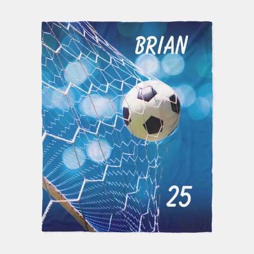 Customize Name And Number Soccer Goal Blanket