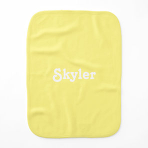 customize name - baby light yellow burp cloth