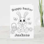 Customize Name Coloring and Activity Easter Card
