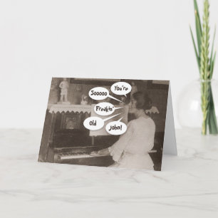 Customize Name Dark Humor Vintage Photo Birthday Card