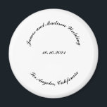 Customize Name, date black curved letters wedding Magnet<br><div class="desc">Customize Name,  date black curved letters wedding magnet,  favor,  favors
custom text,  personalize it with your own text,  information</div>