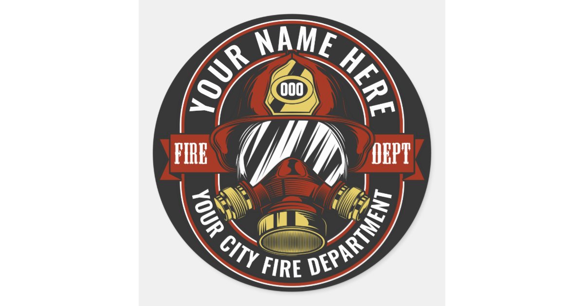 Customize NAME Firefighter Helmet Mask Fire Rescue Classic Round