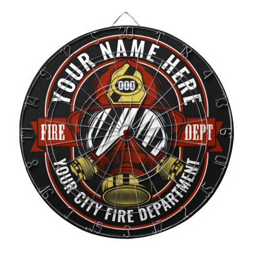 Customize NAME Firefighter Helmet Mask Fire Rescue Dart Board