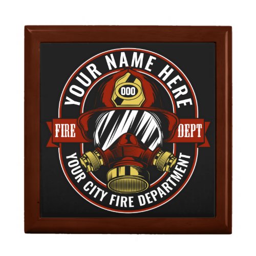 Customize NAME Firefighter Helmet Mask Fire Rescue Gift Box