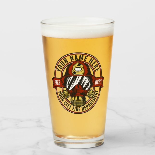 Customize NAME Firefighter Helmet Mask Fire Rescue Glass (Front Filled)