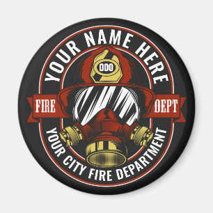 Customize NAME Firefighter Helmet Mask Fire Rescue Magnet