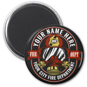Customize NAME Firefighter Helmet Mask Fire Rescue Magnet