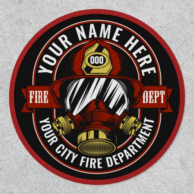 Customize NAME Firefighter Helmet Mask Fire Rescue Patch (Front)