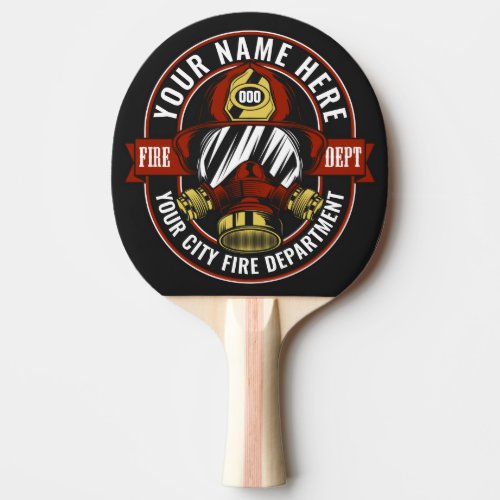 Customize NAME Firefighter Helmet Mask Fire Rescue Ping Pong Paddle