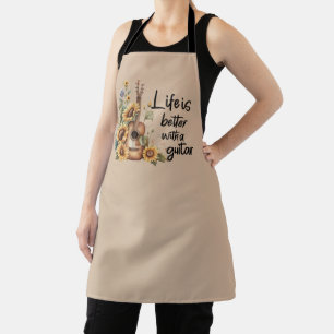 Customize Name Guitar With Sunflower Apron