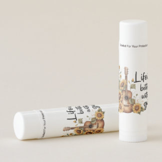 Customize Name Guitar With Sunflower Lip Balm