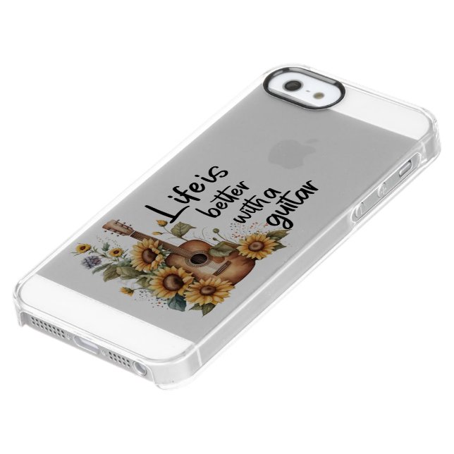 Customize Name Guitar With Sunflower Uncommon iPhone Case (Bottom)