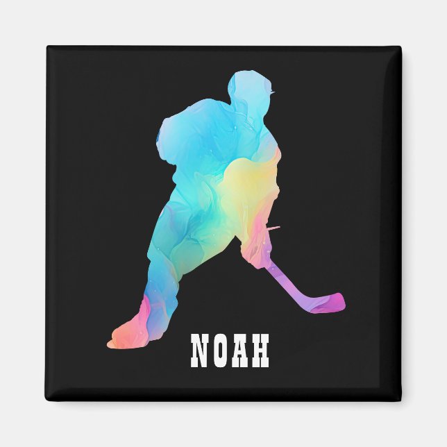 Customize name Hockey Player  Magnet (Front)