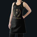 Customize Name & Initial Black White Gold Monogram Apron<br><div class="desc">Introducing our Customize Name & Initial Black White Gold Monogram collection – a bespoke fusion of sophistication and personalization. Tailored for those who appreciate unique details, this collection allows you to add your name and initials to a timeless black and white palette, elegantly accented with gold monogramming. Whether you're looking...</div>