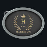 Customize Name & Initial Black White Gold Monogram Belt Buckle<br><div class="desc">Introducing our Customize Name & Initial Black White Gold Monogram collection – a bespoke fusion of sophistication and personalization. Tailored for those who appreciate unique details, this collection allows you to add your name and initials to a timeless black and white palette, elegantly accented with gold monogramming. Whether you're looking...</div>