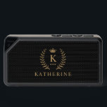 Customize Name & Initial Black White Gold Monogram Bluetooth Speaker<br><div class="desc">Introducing our Customize Name & Initial Black White Gold Monogram collection – a bespoke fusion of sophistication and personalization. Tailored for those who appreciate unique details, this collection allows you to add your name and initials to a timeless black and white palette, elegantly accented with gold monogramming. Whether you're looking...</div>